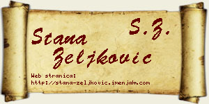 Stana Zeljković vizit kartica